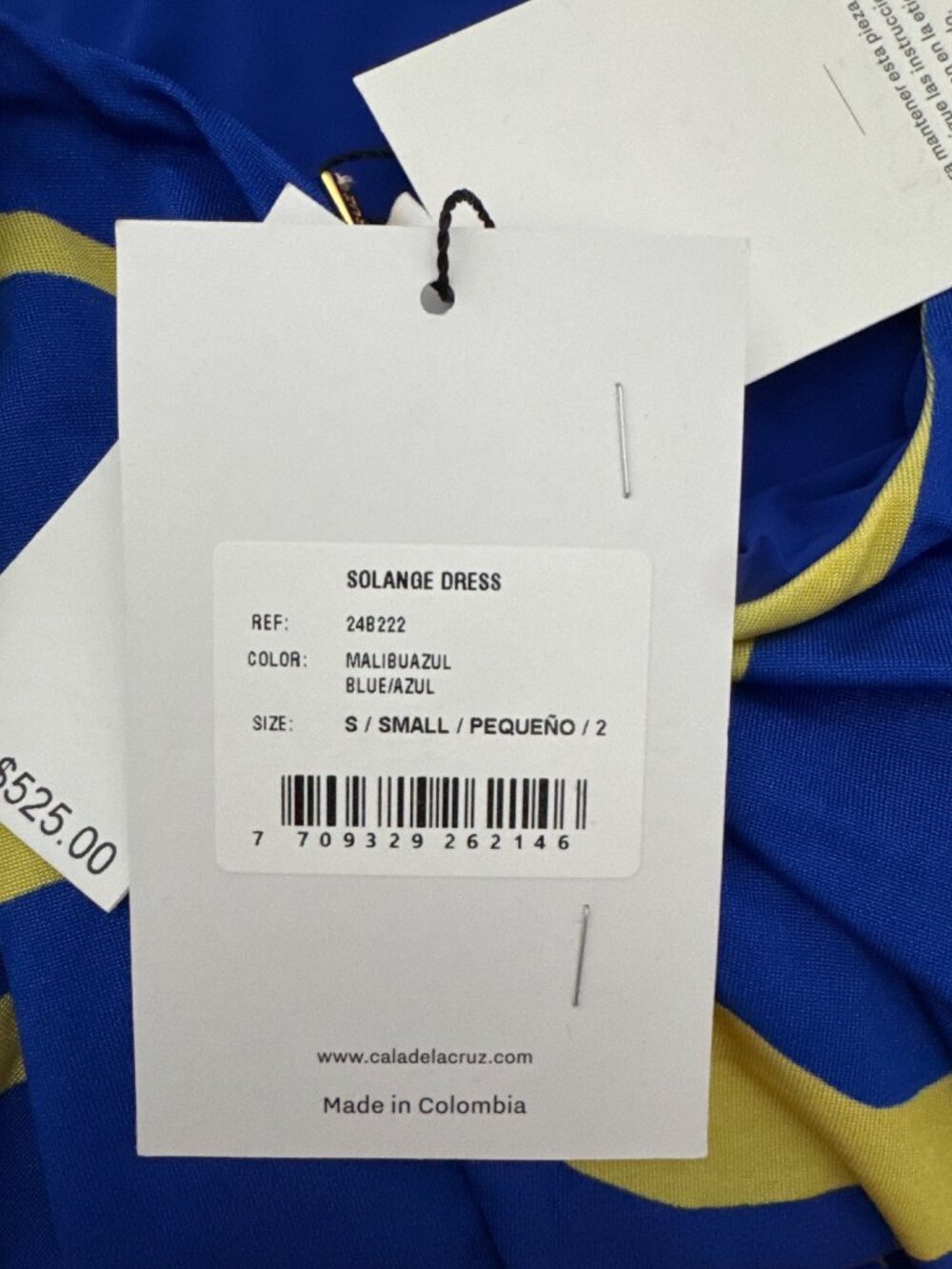 Cala De La Cruz Solange Swim Cover Up Dress Malibu Azul Womens Size Small, NWT - Picture 5 of 7